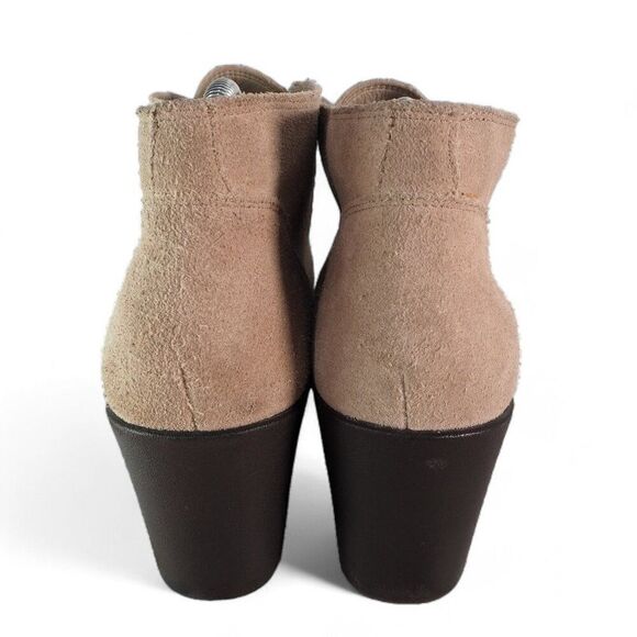 Crocs Leigh Suede Wedge Booties Beige (Cream) 203419 Women's 10 - Picture 5 of 11